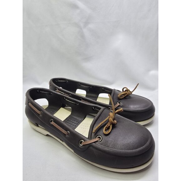 Crocs Women’s Beach Line Boat Shoes Size 8 Brown Lightweight Loafer - Picture 14 of 14